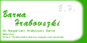 barna hrabovszki business card